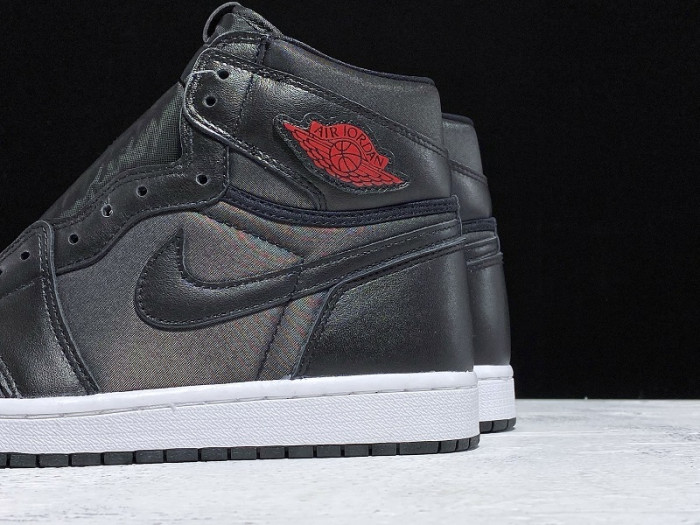 AIR JORDAN 1 SATIN BLACK GYM RED 555088-060