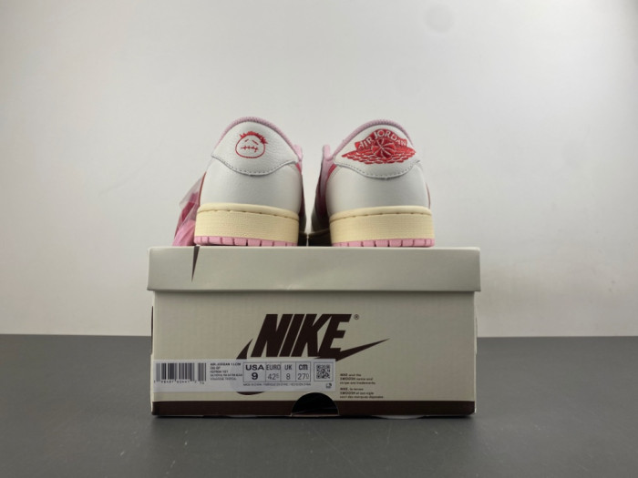 Travis Scott × AJ1 Low "Shy Pink" IQ7604-101