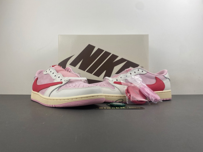 Travis Scott × AJ1 Low "Shy Pink" IQ7604-101