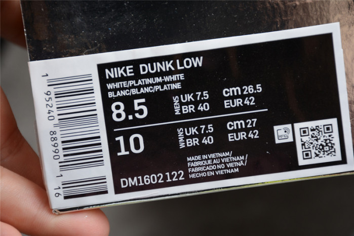 OH x Nike SB Dunk Low OW Platinum White Grey DM1602-106